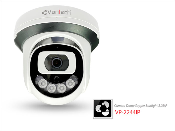 Vantech Camera 3.0MP Supper Starlight Dome VP-2244IP