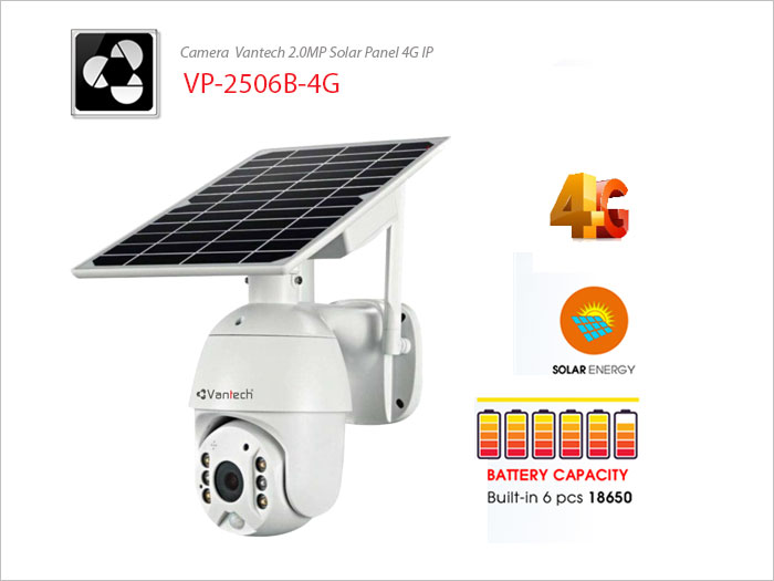 Vantech Camera 2.0MP Solar Panel 4G IP VP-2506B-4G
