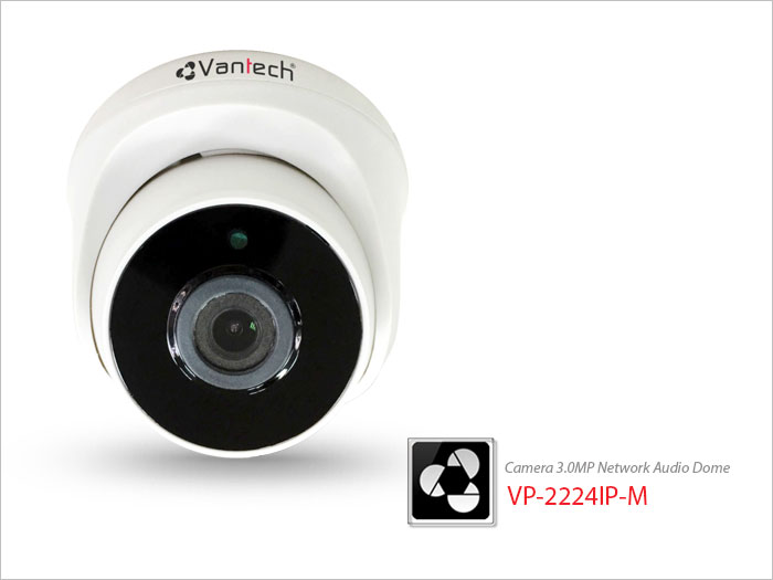 Vantech Camera 3.0MP Network Audio Dome VP-2224IP-M