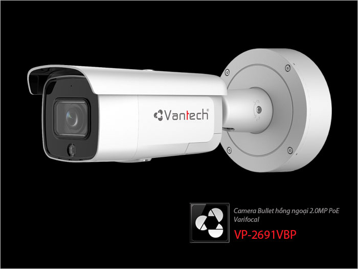 Camera Bullet hồng ngoại 2.0MP PoE Varifocal VP-2691VBP Camera Bullet hồng ngoại 2.0MP PoE Varifocal VP-2691VBP