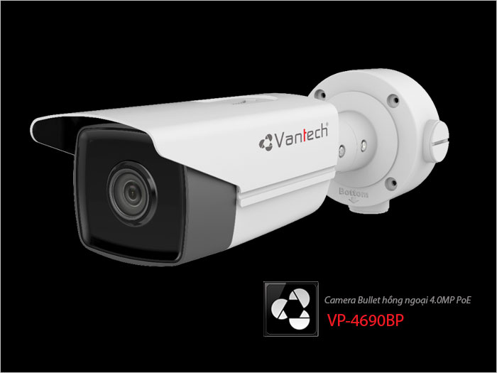 Camera Bullet hồng ngoại 4.0MP PoE VP-4690BP Camera Bullet hồng ngoại 4.0MP PoE VP-4690BP