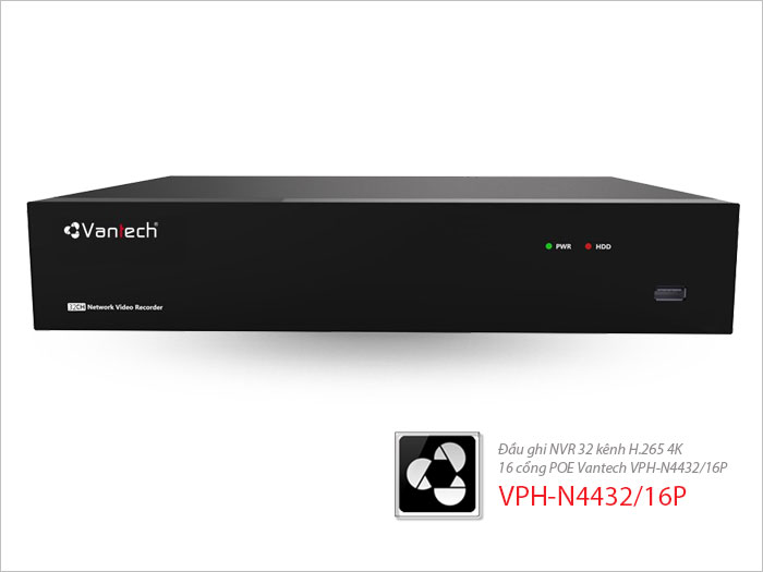 Đầu ghi NVR 32 kênh H.265 4K 16 cổng POE VPH-N4432/16P Đầu ghi NVR 32 kênh H.265 4K 16 cổng POE VPH-N4432/16P