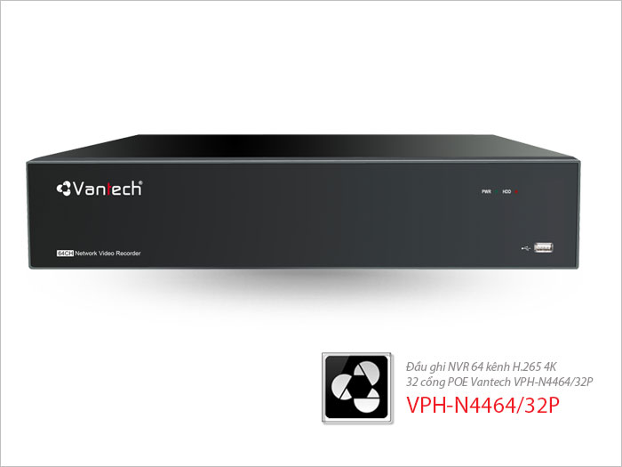 Đầu ghi NVR 64 kênh H.265 4K 32 cổng POE VPH-N4464/32P Đầu ghi NVR 64 kênh H.265 4K 32 cổng POE VPH-N4464/32P